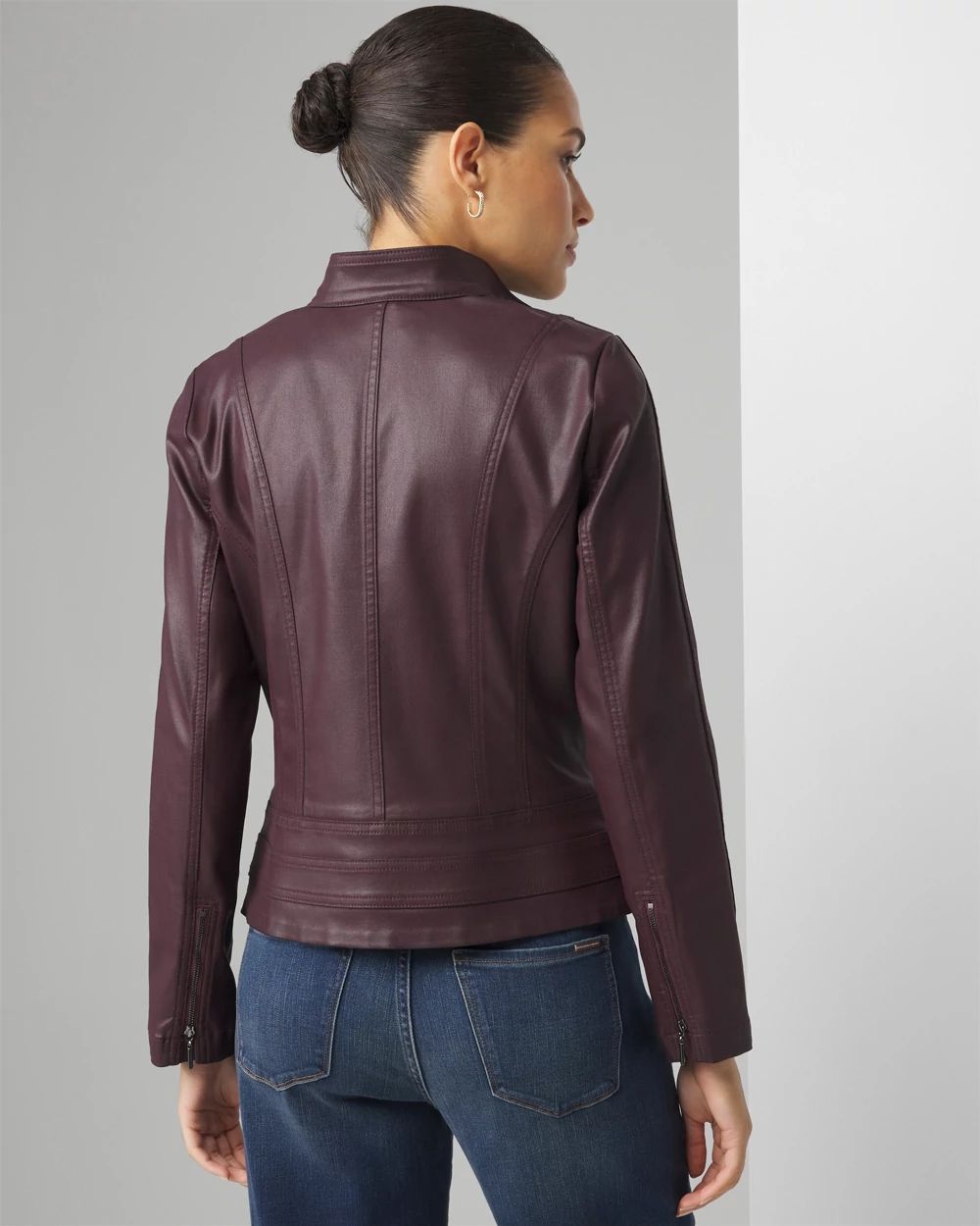 White house black market coated moto jacket cheap
